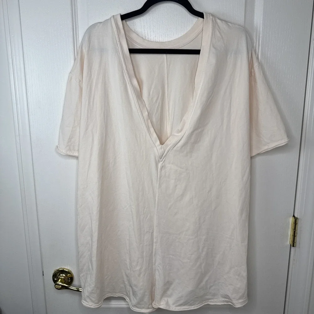 FP Movement by Free People V Neck Romper Womens Small Cream Pockets